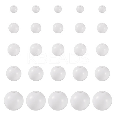 100Pcs 5 Styles Opaque Acrylic Beads MACR-TADJ0001-12H-1