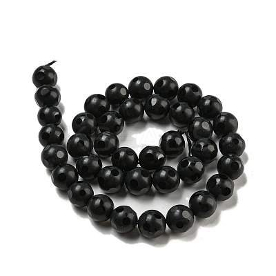Natural Black Onyx Round Bead Strands G-L271-02-10mm-1
