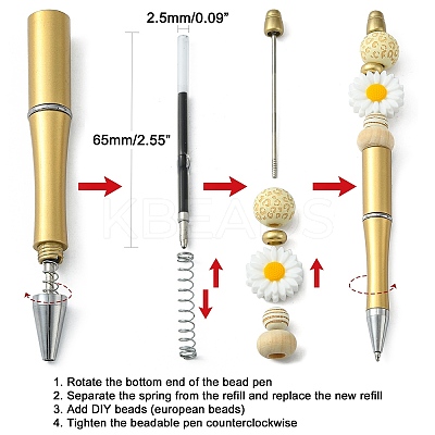 Plastic Beadable Pens AJEW-L082-A03-1
