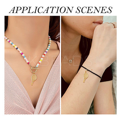 2Pcs 304 Stainless Steel Micro Pave Cubic Zirconia Pendants STAS-TA0003-13-1