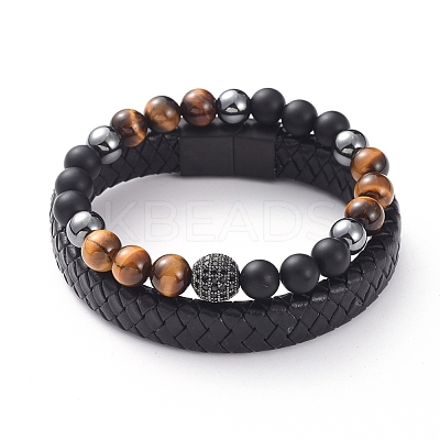 Unisex Stackable Bracelets Sets BJEW-JB04896-03-1