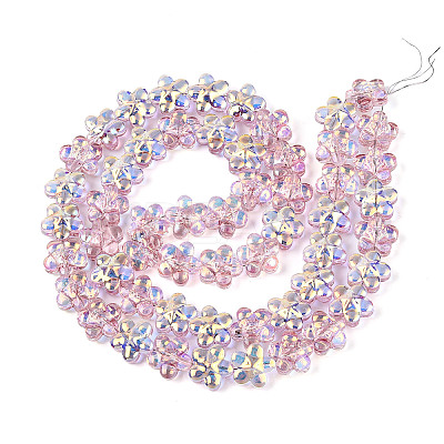 Transparency Electroplate Glass Beads Strands GLAA-T023-38A-03-1