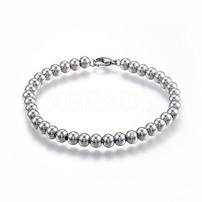 Tarnish Resistant 304 Stainless Steel Beaded Bracelets BJEW-G544-31P-1