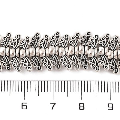 Tibetan Style Wing Alloy Bead Strands X-TIBEB-O007-22-LF-1