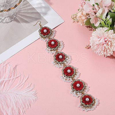Retro Flower Alloy & Glass & ABS Plastic Hair Accessories EJEW-WH20018-02A-1
