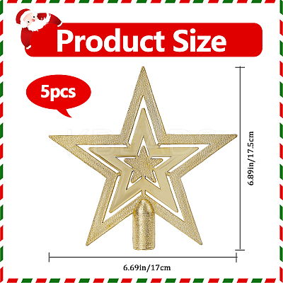 Star Plastic Christmas Tree Topper Ornaments AJEW-WH20004-17A-1