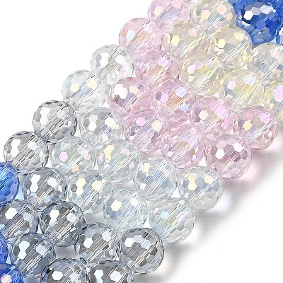 Electroplate Glass Beads Strands EGLA-D300-06-8mm-03-1