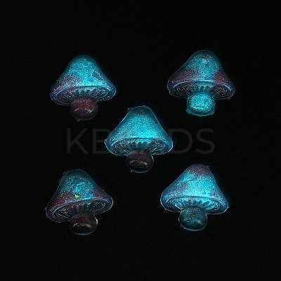 Mushroom Luminous Resin Cabochons MRMJ-TAC0009-07G-1