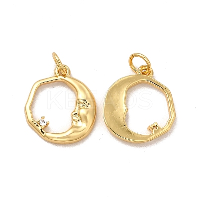 Rack Plating Eco-Friendly Brass Micro Pave Cubic Zirconia Charms KK-A177-08G-1