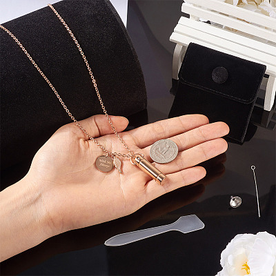 1Pc 304 Stainless Steel Column Urn Ashes Necklace DIY-TA0010-14A-1