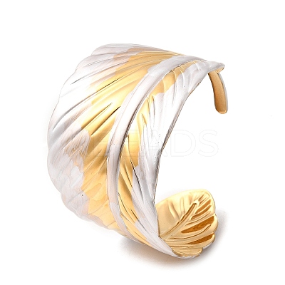 304 Stainless Steel Cuff Bangles for Women BJEW-F509-02A-G-1