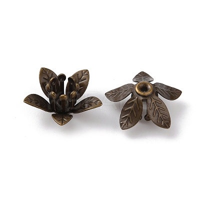 5-Petal Brass Bead Cap KK-WH0062-59AB-1