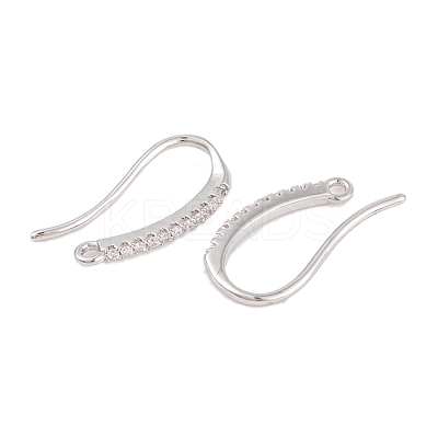 Rack Plating Brass Cubic Zirconia Earring Hooks KK-S374-05P-04-1