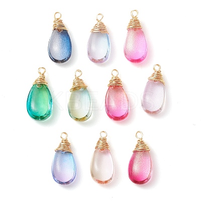 Transparent Glass Pendants PALLOY-JF02482-1