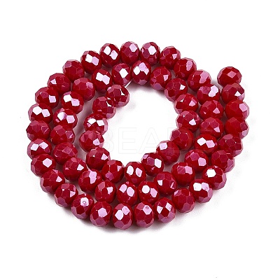 Electroplate Glass Beads Strands EGLA-A044-P8mm-A15-1