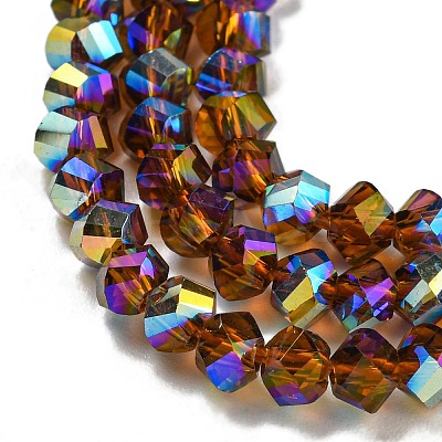 Electroplate Glass Beads Strands GLAA-Q105-04R-1