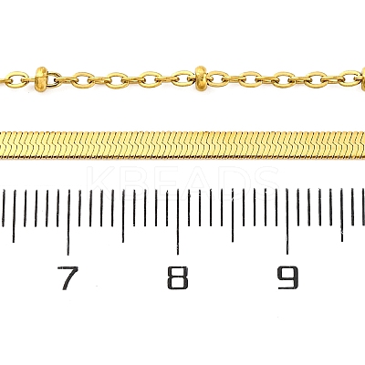 304 Stainless Steel Double Layered Necklaces NJEW-U028-01G-1