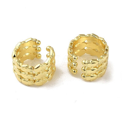 Hand Shaped Brass Cuff Earrings for Women EJEW-C097-05G-03-1