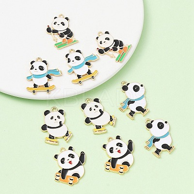 10Pcs 5 Style Rack Plating Alloy Enamel Pendants ENAM-YW0003-59-1