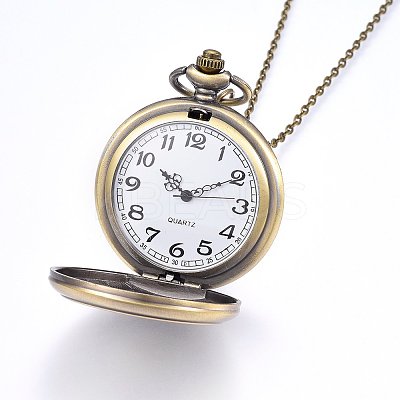 Alloy Pendant Necklace Quartz Pocket Watches WACH-F051-09AB-1