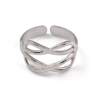 Non-Tarnish 304 Stainless Steel Cuff Rings RJEW-G285-40P-1