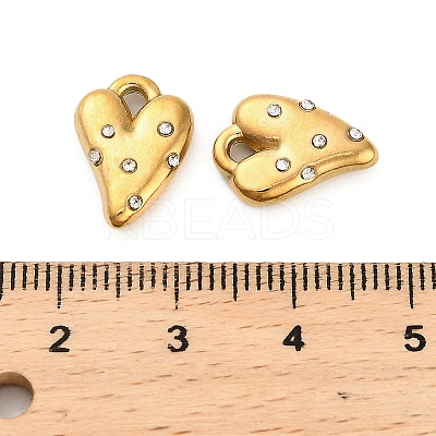 304 Stainless Steel Rhinestone Pendant STAS-U047-20G-1
