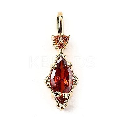 Brass Micro Pave Cubic Zirconia Pendants KK-F901-02B-G-1