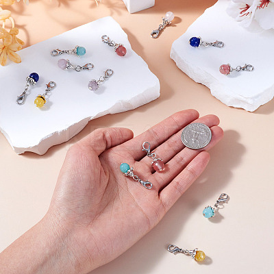 42Pcs 7 Style Gemstone Pendant Decorations HJEW-TA0001-20-1