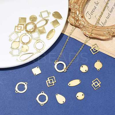 30Pcs 10 Styles Stainless Steel & Brass & Alloy Connector Charms FIND-FS0004-94-1