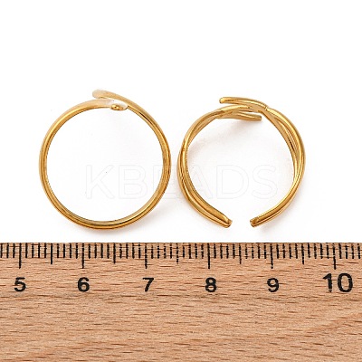 2Pcs 304 Stainless Steel Adjustable Cuff Rings Sets for Women RJEW-Z099-02G-1