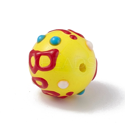 Opaque Painted Glass Beads LS-GLAA-B001-01A-1