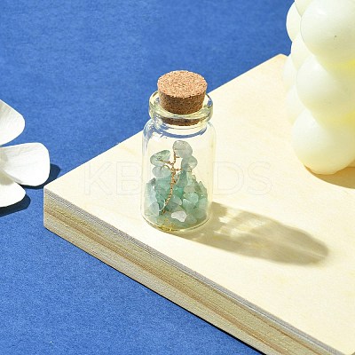 Transparent Glass Wishing Bottle Decoration AJEW-JD00011-04-1