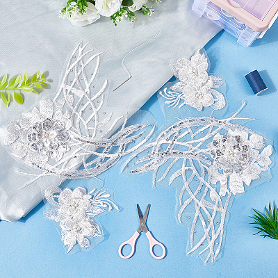 Flower Lace Embroidery Sewing Fiber Appliques DIY-WH20011-90D-1