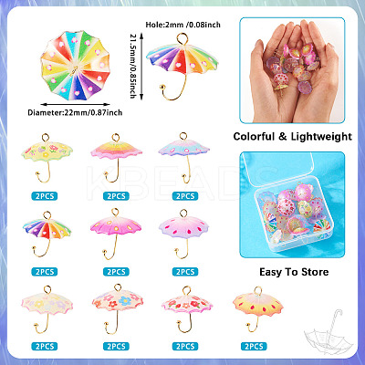 20Pcs 10 Styles Acrylic Pendants MACR-TA0002-20-1