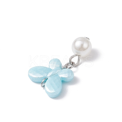 Opaque Acrylic Butterfly Pendants PALLOY-JF04289-01-1