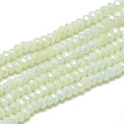 Electroplate Opaque Solid Color Glass Beads Strands X-EGLA-Q112-B11-1