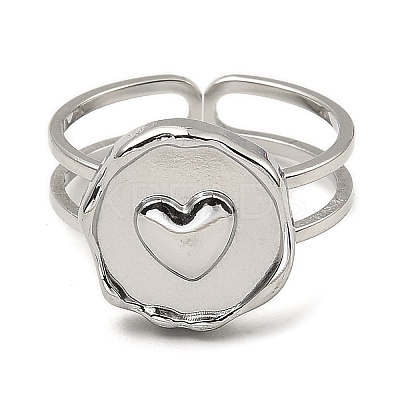 Non-Tarnish 304 Stainless Steel Open Cuff Rings LS-RJEW-Z018-27P-1