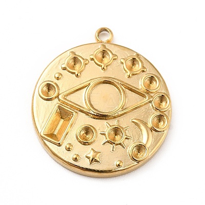 Ion Plating(IP) 304 Stainless Steel Pendant Rhinestone Settings STAS-P312-16G-1