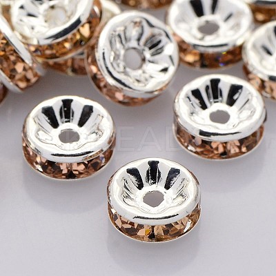 Brass Grade A Rhinestone Spacer Beads RB-A014-Z8mm-25S-1