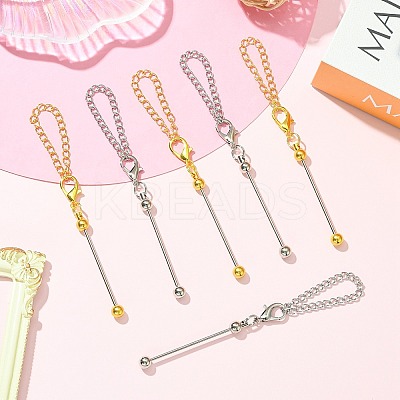 10Pcs 2 Colors Zinc Alloy Beadable Bar Pendant Decorations for DIY Crafts Jewelry Making AJEW-CJ0001-50-1