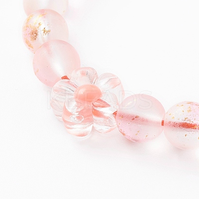 Frosted Round Spray Painted Glass Beaded Mobile Straps HJEW-JM00467-03-1