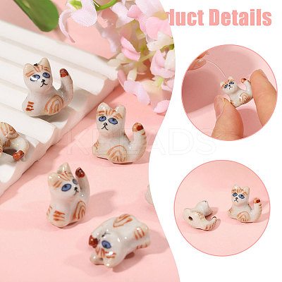 6Pcs Handmade Porcelain Beads PORC-CA0001-22-1
