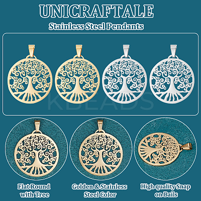 12Pcs 2 Colors 201 Stainless Steel Pendants STAS-UN0053-69-1