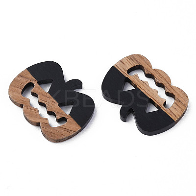 Resin & Walnut Wood Filigree Joiners RESI-N025-025-B02-1