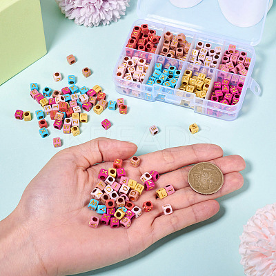 48G 8 Colors Opaque Acrylic Beads OACR-TA0003-51-1