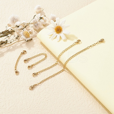 4 Strands 4 Styles 304 Stainless Steel Chain Extender STAS-YW0001-10G-1