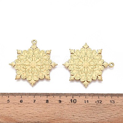 304 Stainless Steel Christmas Snowflake Pendants STAS-T067-38G-1