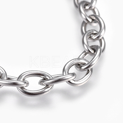 Tarnish Resistant 304 Stainless Steel Cable Chain Bracelets X-BJEW-P239-05-1