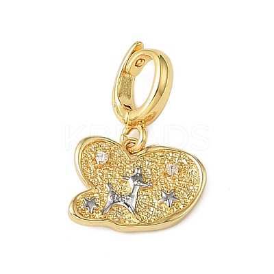 Christmas Brass Rhinestone Butterfly Pendant Decorations KK-H498-01G-01-1
