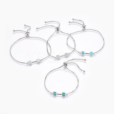 Sports Theme Adjustable Synthetic Opal Bolo Bracelets BJEW-F356-02-P-1